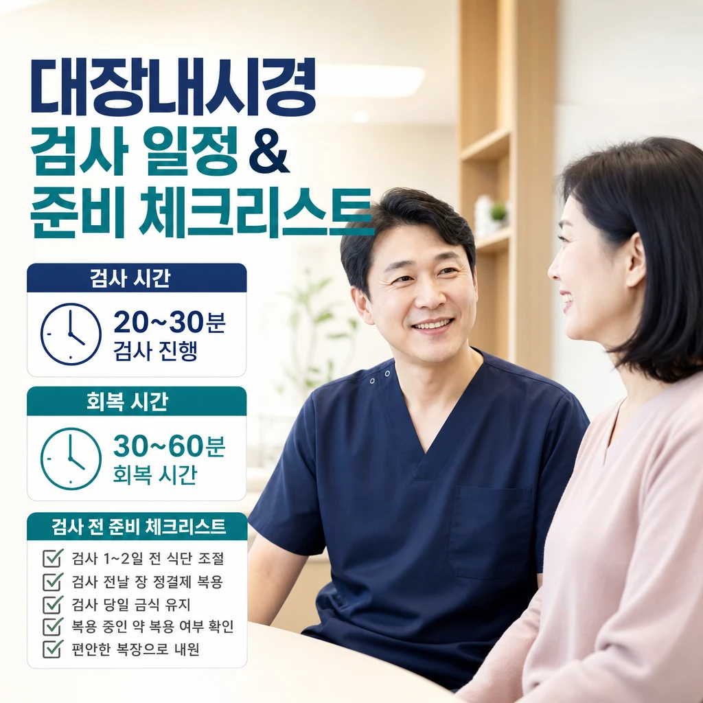 대구 소화기내과 : 대장내시경 절차, 준비물과 검사 소요 시간